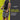 A man in a black t-shirt and gray shorts demonstrates a textured foam roller massage tool on his lower back. The image is split with a bright yellow-green background on the left and a dark gray background on the right, featuring a product cutout and text that reads 'IDEAL FOR BEGINNERS' and 'Provides softer, less intense compression'.